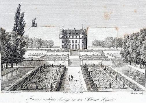Planche présentant un "jardin à la française" (1808). 