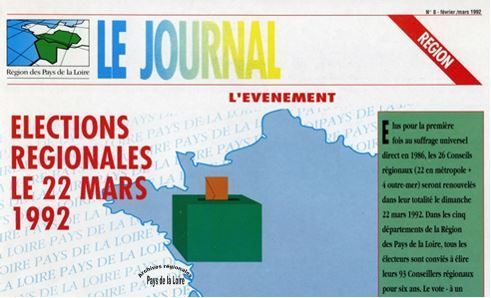 Extrait de la une du magazine régional de février-mars 1992.