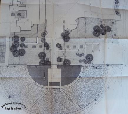 photo d'archive d'un plan d'aménagement des jardins de l'hôtel de Région