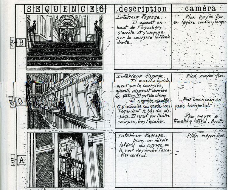 Storyboard pour "Identification d’une ville" de Jean-Christophe Rousseau [1986].