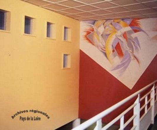 Une des fresques murales conçues par Serge Crampon pour le lycée Camille Claudel de Blain [1994] (phot. : Cantreau).
