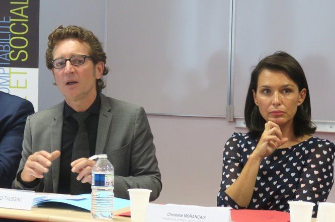 Xavier Richaud-Taussac, proviseur lycée Vinci à Nantes et Christelle Morançais, Présidente de région 
