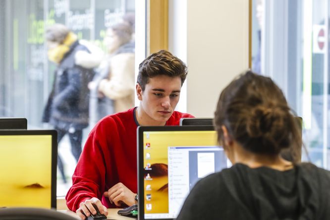 2 jeunes utilisant chacun un ordinateur