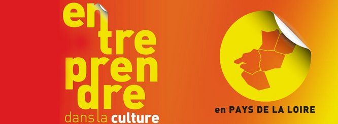Affiche Forum entreprendre dans la culture avec carte des 5 départements des Pays de la Loire