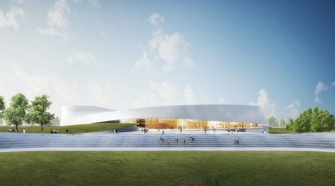 Maquette d'architecture du futur Espace Mayenne à Laval 