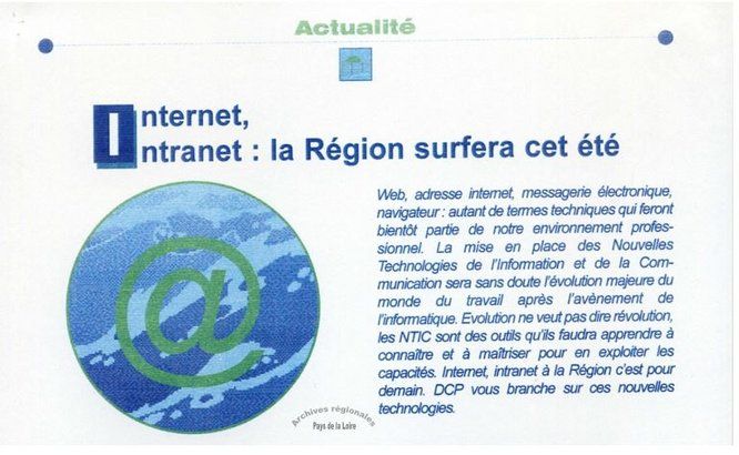 Extrait du journal interne « Du Côté du Patio » : dossier spécial du numéro de juin 1998 sur la mise en place de NTIC (Nouvelles technologies de l'Information et de la Communication).