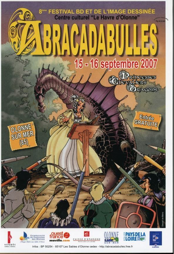 Affiche du 8è festival de la BD et de l'image dessinée Abracadabulle, Olonne-sur Mer 2007