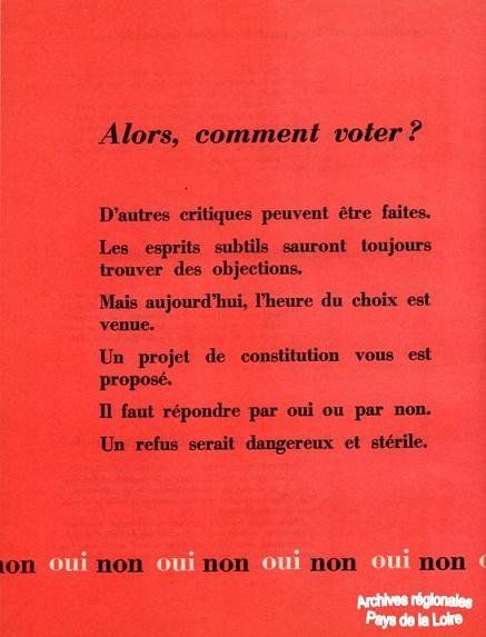 Comment voter : : document extrait du dossier de préparation de la constitution et du référendum de 1958 (1956-1958)