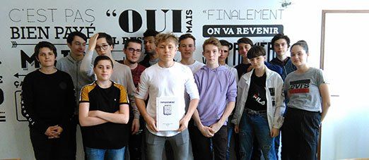 Les élèves de 2de Bac pro du Pôle des arts graphiques du lycée de la Joliverie (Nantes)