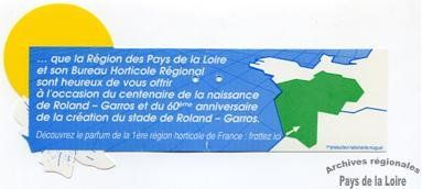 Support odorant, permettant de « découvrir le parfum » des Pays de la Loire en 1988