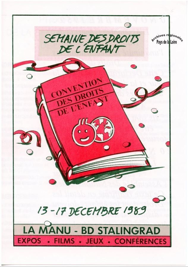 Programme (tirage préliminaire) de la semaine des droits de l’enfant organisée par l’Inter-association de la Région nantaise (1989)