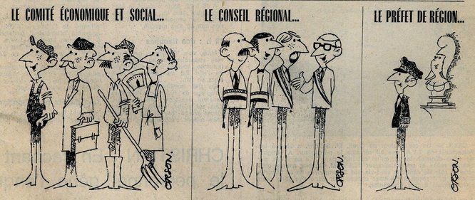 Coupure de presse locale présentant le fonctionnement des institutions régionales en janvier 1974. 