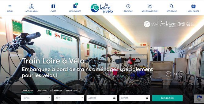 Capture d'écran du site Loire à Vélo 