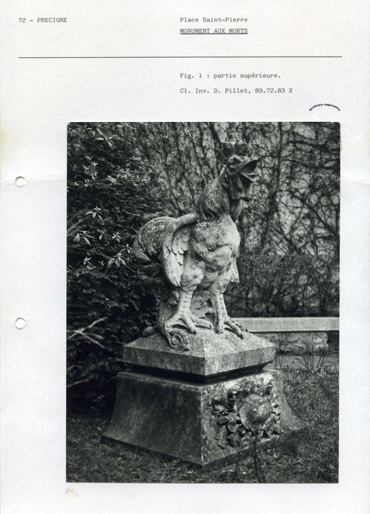 Monuments aux morts de Précigné (Sarthe), cliché D. Pillet (1983). 