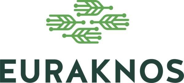 Logo avec texte : Euraknos et en dessin 4 épis verts dessinés au-dessus du texte