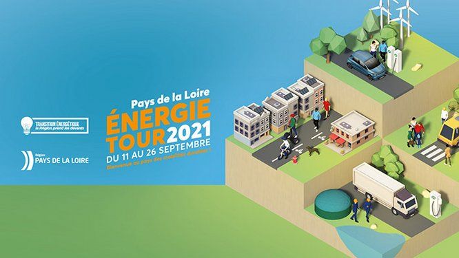 Pays de la Loire Energie Tour 2021. Du 11 au 26 septembre. bienvenue au pays des mobilités durables. Transition énergétique la Région prend les devants. Région Pays de la Loire