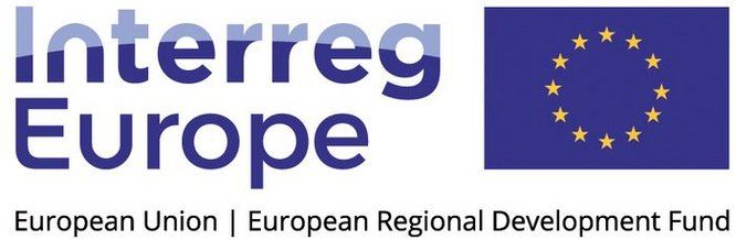 Drapeau de l'Union européenne avec texte : Interreg Europe