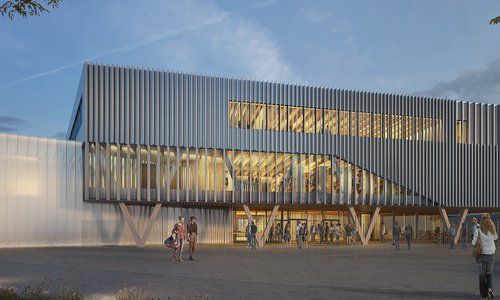 vue extérieure 3D du futur lycée de nort sur erdre