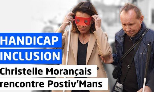 Comprendre les difficultés de mobilité des non-voyants : Christelle Morançais rencontre Postiv'Mans