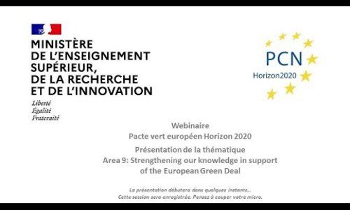 Webinaire H2020 Green Deal Area 9  Strengthening our knowledge in support of the European Green Deal