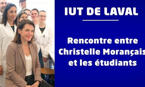 Christelle Morançais rend visite aux étudiants de l'IUT de Laval (53)