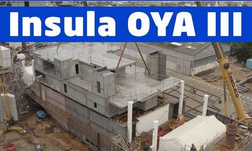 Travaux de l'Insula Oya III : la super structure de 25 tonnes a été posée