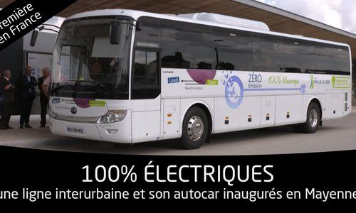 Inauguration d'une ligne interurbaine et de son autocar 100% électriques