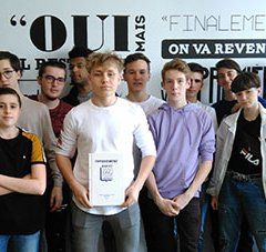 Les élèves de 2de Bac pro du Pôle des arts graphiques du lycée de la Joliverie (Nantes)
