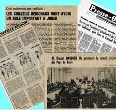 Panorama de la presse locale, thématique, et intitulé « Institution régionale et vie des assemblées en Pays de la Loire, 1973-1975 ».