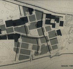 Plan d'un des projets d'aménagement de la pointe de l'Ile Beaulieu à la fin des années 70.