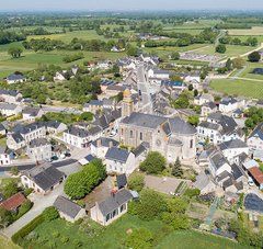 vue aérienne du site site archéologique gallo-romain de Jublains en Mayenne