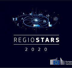 infographie avec texte : REGIOSTARS 2020. #RegioStars. logo European Commission (regional and urban policy)