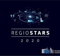 infographie avec texte : REGIOSTARS 2020. #RegioStars. logo European Commission (regional and urban policy)