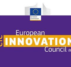 Texte : European Innovation Council EIC et logo Commission